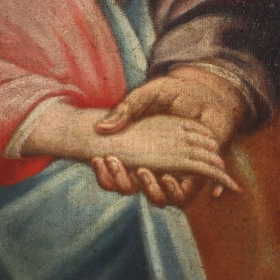 The Visitation Oil on Canvas Venetian School Italy XVIII C