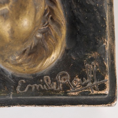 antiquariato, scultura in ceramica, antiquariato scultura in ceramica, scultura in ceramica antica, scultura in ceramica antica italiana, scultura in ceramica di antiquariato, scultura in ceramica neoclassico, scultura in ceramica del 800,Scultura in Gesso Emile Rouff,Gli Amici Fedeli,Emile Rouff,Emile Rouff