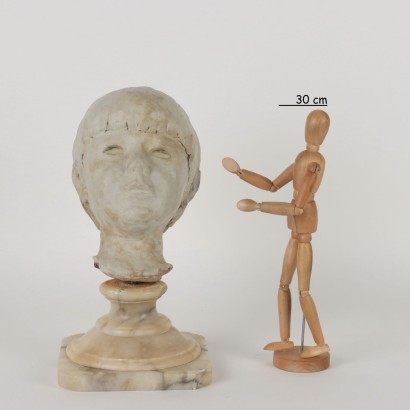 antiquariato, scultura in ceramica, antiquariato scultura in ceramica, scultura in ceramica antica, scultura in ceramica antica italiana, scultura in ceramica di antiquariato, scultura in ceramica neoclassico, scultura in ceramica del 800,Testa di Fanciullo in Creta,M. Cassola,M. Cassola