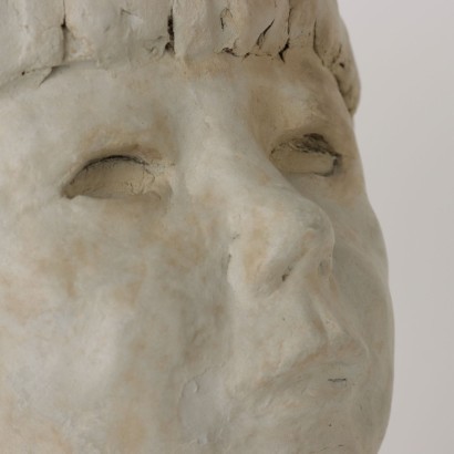 antiquariato, scultura in ceramica, antiquariato scultura in ceramica, scultura in ceramica antica, scultura in ceramica antica italiana, scultura in ceramica di antiquariato, scultura in ceramica neoclassico, scultura in ceramica del 800,Testa di Fanciullo in Creta,M. Cassola,M. Cassola