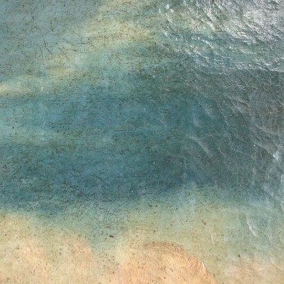Landschaft mit Fluss und Weiblicher Figur Öl auf Leinwand Italien '800