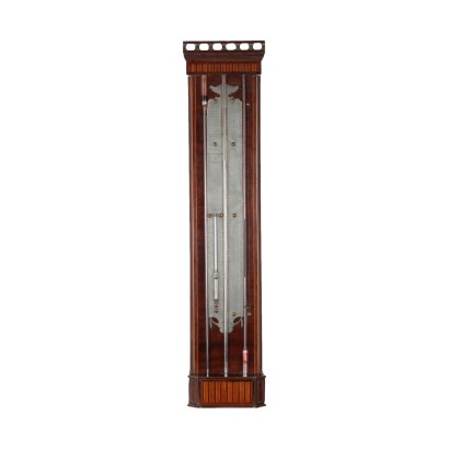 Wandbarometer mit Thermometer Mahagoni Glas Niederlande XIX Jhd