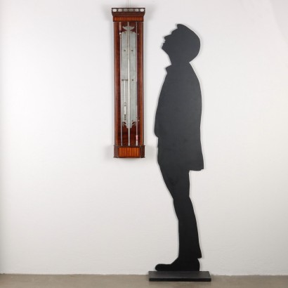 Wandbarometer mit Thermometer Mahagoni Glas Niederlande XIX Jhd