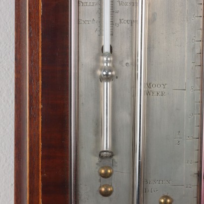 Wandbarometer mit Thermometer Mahagoni Glas Niederlande XIX Jhd