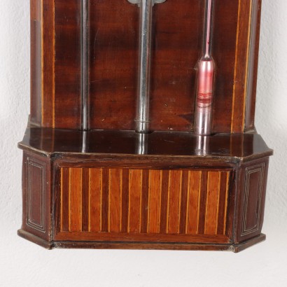 Wandbarometer mit Thermometer Mahagoni Glas Niederlande XIX Jhd