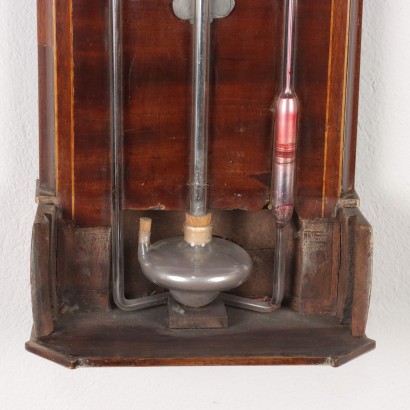 Wandbarometer mit Thermometer Mahagoni Glas Niederlande XIX Jhd