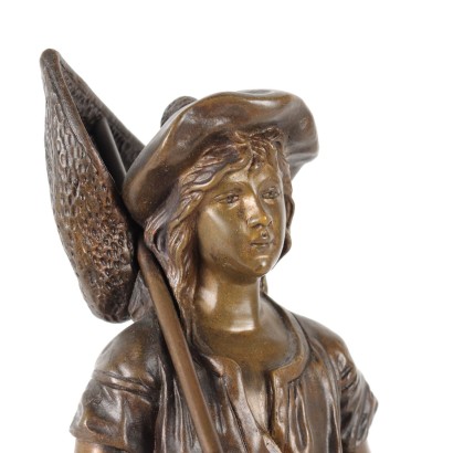 Pêcheuse de Crevettes Jean Garnier Bronze France XX Siècle