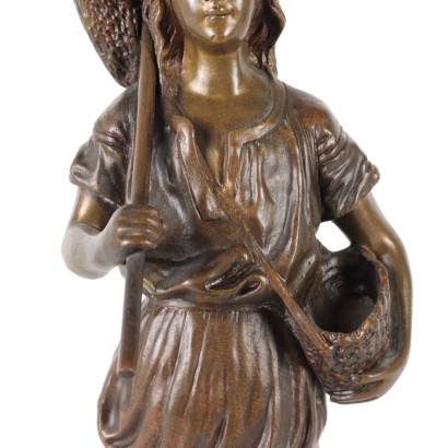Pêcheuse de Crevettes Jean Garnier Bronze France XX Siècle