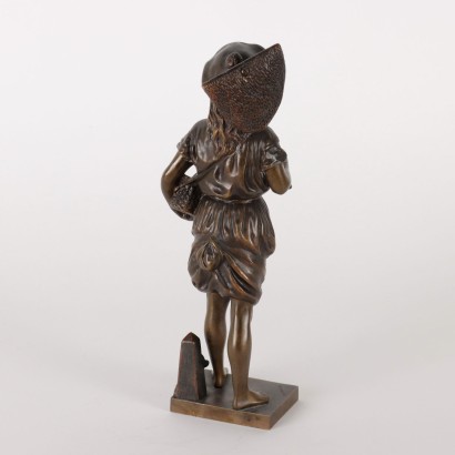 Pêcheuse de Crevettes Jean Garnier Bronze France XX Siècle