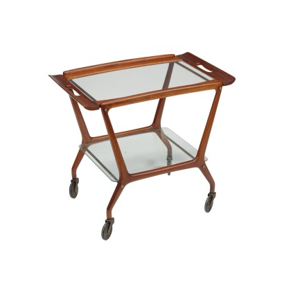Servierwagen Buche Glas Italien \\'60er-\\'70er