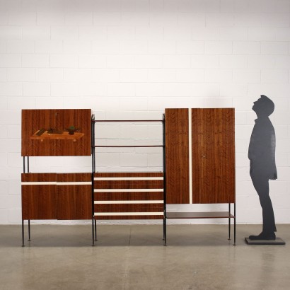 antigüedades modernas, antigüedades de diseño moderno, librería, librería antigua moderna, librería antigua moderna, librería italiana, librería vintage, librería de los años 60, librería de diseño de los años 60, muebles de los años 50