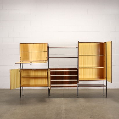 antigüedades modernas, antigüedades de diseño moderno, librería, librería antigua moderna, librería antigua moderna, librería italiana, librería vintage, librería de los años 60, librería de diseño de los años 60, muebles de los años 50