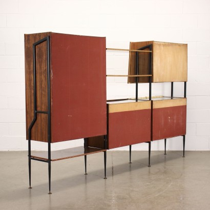 antigüedades modernas, antigüedades de diseño moderno, librería, librería antigua moderna, librería antigua moderna, librería italiana, librería vintage, librería de los años 60, librería de diseño de los años 60, muebles de los años 50