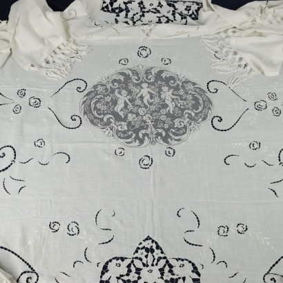 antiguo, colcha, colchas antiguas, colcha antigua, colcha italiana antigua, colcha antigua, colcha neoclásica, colcha siglo XIX, Colcha Doble Lino