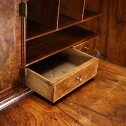 antigüedades, escritorio, escritorios antiguos, escritorio antiguo, escritorio italiano antiguo, escritorio antiguo, escritorio neoclásico, escritorio del siglo XIX, solapa Queen Anne