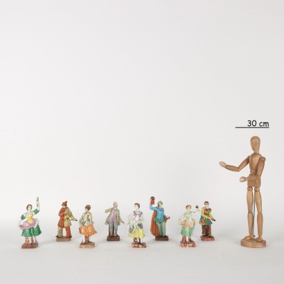Gruppe von 8 Capodimonte Figuren Porzellan - Italien XX Jhd
