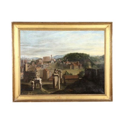 Blick auf die Kaiserforen von Rom Öl auf Leinwand - Italien XVIII Jhd