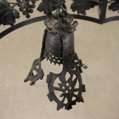 Liberty Chandelier Wrought Iron - Italy XX Century