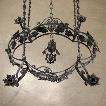 Liberty Chandelier Wrought Iron - Italy XX Century