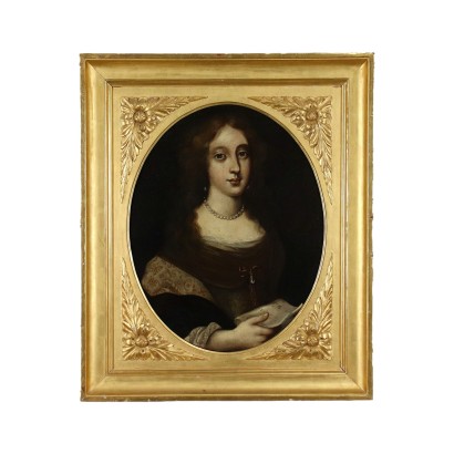 Portrait d'une Femme avec Partition Huile sur Toile - XVII Siècle