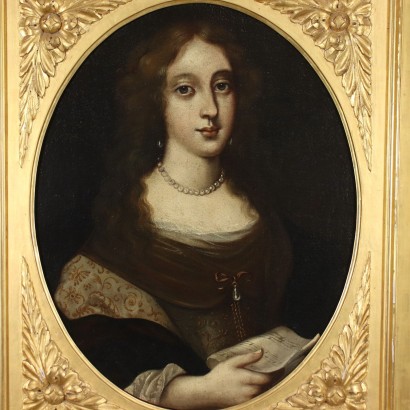 Portrait d'une Femme avec Partition Huile sur Toile - XVII Siècle