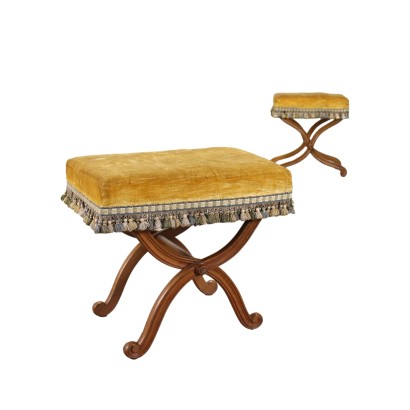 antiquariato, sedia, antiquariato sedie, sedia antica, sedia antica italiana, sedia di antiquariato, sedia neoclassica, sedia del 800,Coppia di Sgabelli in Stile