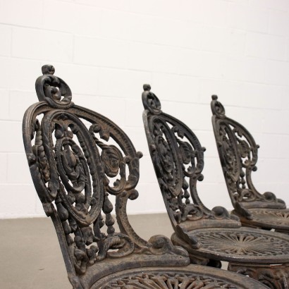 Trio of Eclectic Garden Chairs Cast Iron - Italy XIX Century