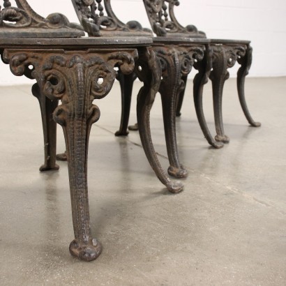 Trio of Eclectic Garden Chairs Cast Iron - Italy XIX Century