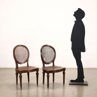 antigüedades, silla, sillas antiguas, silla antigua, silla italiana antigua, silla antigua, silla neoclásica, silla del siglo XIX, Par de sillas neoclásicas