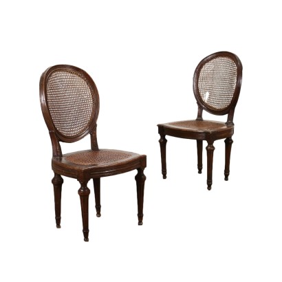 antigüedades, silla, sillas antiguas, silla antigua, silla italiana antigua, silla antigua, silla neoclásica, silla del siglo XIX, Par de sillas neoclásicas