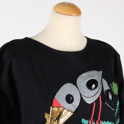 moda vintage, vintage anni 80, t-shirt vintage, moda milano, vintage milano,T-shirt Vintage Donna Nera