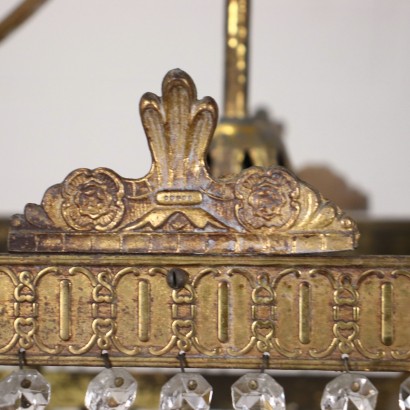 Chandelier Brass Glass Italy XX Century