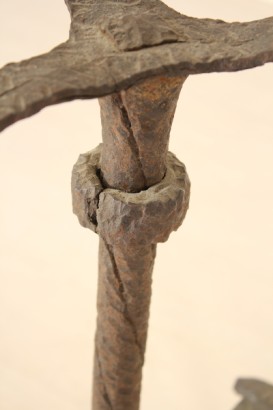 antigüedades, objetos de arte, trípode con lavabo de cobre, forja, siglo XV