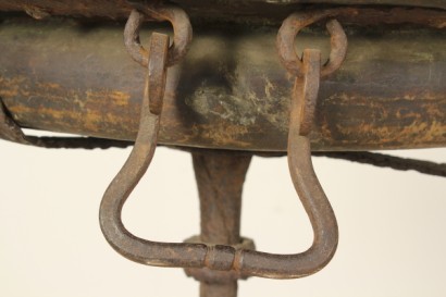 antigüedades, objetos de arte, trípode con lavabo de cobre, forja, siglo XV