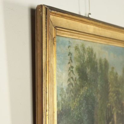 arte, arte italiano, pintura italiana del siglo XIX, Escena de género con niña y pollos