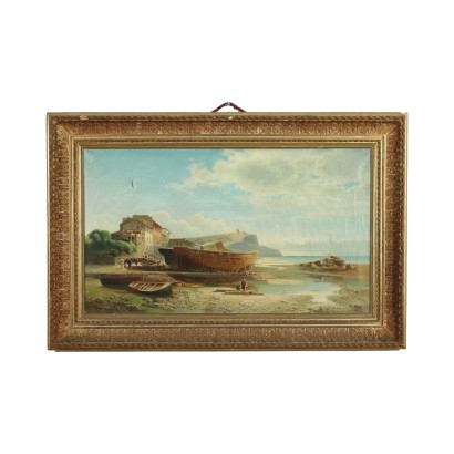 arte, arte italiana, pittura ottocento italiana,Giovanni Battista Ceruti,Veduta di riviera ligure,Giovanni Battista Ceruti,Giovanni Battista Ceruti,Giovanni Battista Ceruti,Giovanni Battista Ceruti,Giovanni Battista Ceruti
