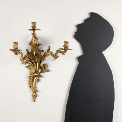 Paar Wandleuchten Napoleon III Bronze Italien XX Jhd