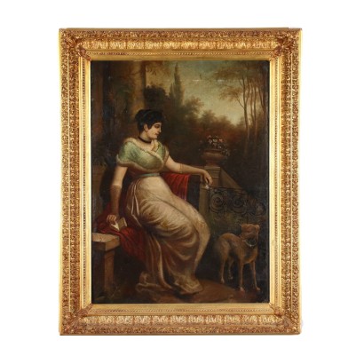 Ritratto di giovane donna con cane