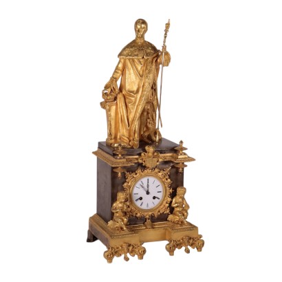 antigüedades, reloj, antigüedades de reloj, reloj antiguo, reloj italiano antiguo, reloj antiguo, reloj neoclásico, reloj del siglo XIX, reloj de péndulo, reloj de pared, Reloj de pie con figura de diablillo
