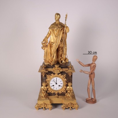 antigüedades, reloj, antigüedades de reloj, reloj antiguo, reloj italiano antiguo, reloj antiguo, reloj neoclásico, reloj del siglo XIX, reloj de péndulo, reloj de pared, Reloj de pie con figura de diablillo