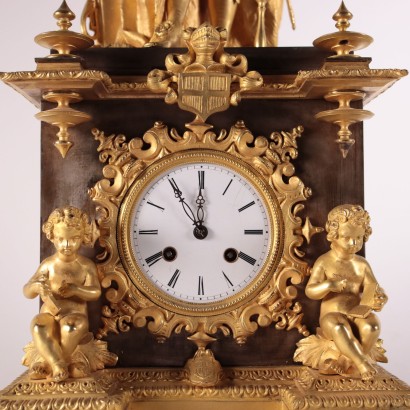antigüedades, reloj, antigüedades de reloj, reloj antiguo, reloj italiano antiguo, reloj antiguo, reloj neoclásico, reloj del siglo XIX, reloj de péndulo, reloj de pared, Reloj de pie con figura de diablillo