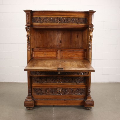 antigüedades, secreter, secreter antiguo, secreter antiguo, secreter italiano antiguo, secreter antiguo, secreter neoclásico, secreter del siglo XIX, secreter estilo neorrenacentista