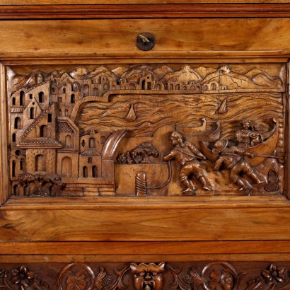 antigüedades, secreter, secreter antiguo, secreter antiguo, secreter italiano antiguo, secreter antiguo, secreter neoclásico, secreter del siglo XIX, secreter estilo neorrenacentista