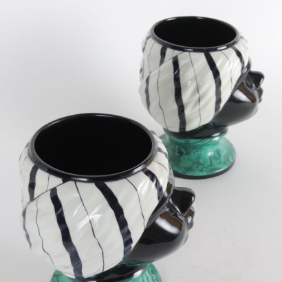 antiquariato, vaso, antiquariato vasi, vaso antico, vaso antico italiano, vaso di antiquariato, vaso neoclassico, vaso del 800,Coppia di Vasi con Testa di Moretti