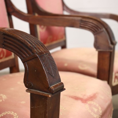 antiquariato, poltrona, antiquariato poltrone, poltrona antica, poltrona antica italiana, poltrona di antiquariato, poltrona neoclassica, poltrona del 800,Coppia di Poltrone Restaurazione