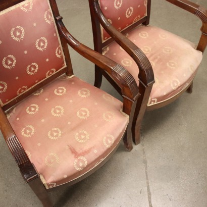 antiquariato, poltrona, antiquariato poltrone, poltrona antica, poltrona antica italiana, poltrona di antiquariato, poltrona neoclassica, poltrona del 800,Coppia di Poltrone Restaurazione