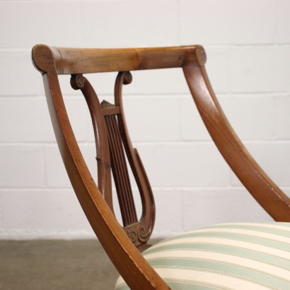 antiguo, silla, sillas antiguas, silla antigua, silla italiana antigua, silla antigua, silla neoclásica, silla del siglo XIX, Grupo de tres sillas imperio