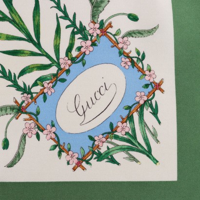 vintage firenze, vintage gucci, gucci accornero, foulard gucci,Foulard Vintage Gucci Floreale
