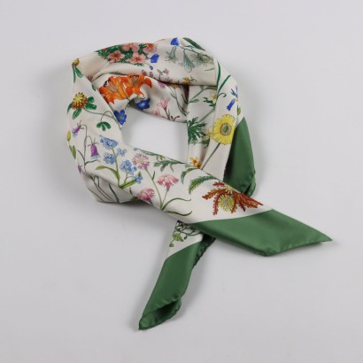 vintage firenze, vintage gucci, gucci accornero, foulard gucci,Foulard Vintage Gucci Floreale