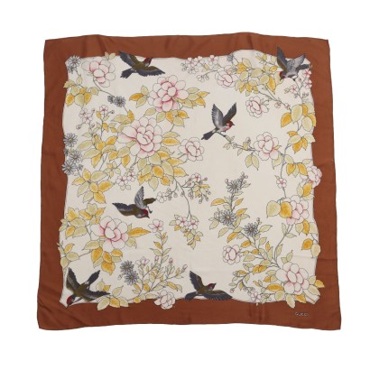 Foulard Vintage Gucci Fiori e Uccellini